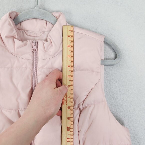 J Jill Vest Women Small Pink Down Long Line Puffer Quilted Full Zip Classic - Picture 5 of 13